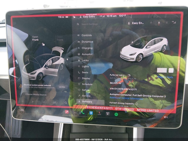 Aukcja sprzedaży 2019 Tesla Model 3 Long Range/mid Range/standard Range/standard Range Plus, vin: 5YJ3E1EA1KF432171, numer aukcji: 45370690