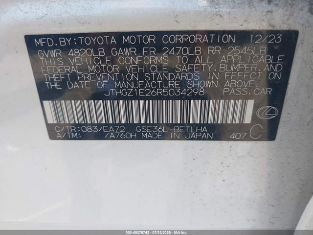 JTHGZ1E26R5034298 Lexus Is 350 F Sport
