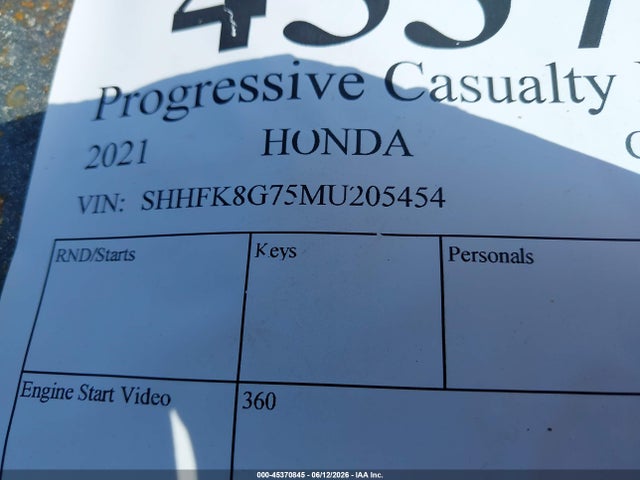 SHHFK8G75MU205454 Honda Civic Type R Touring