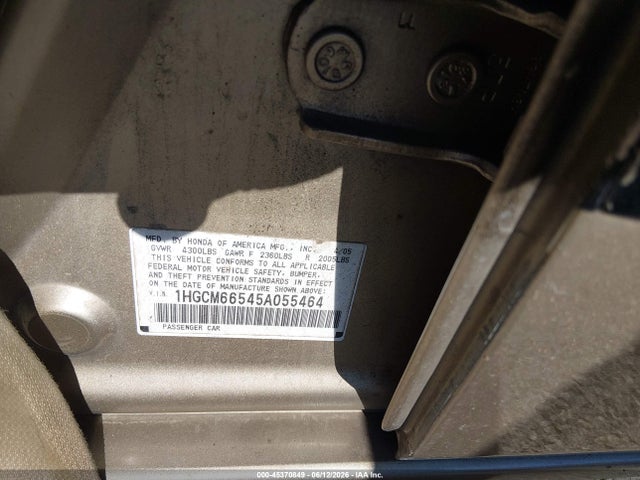 Продаж на аукціоні авто 2005 Honda Accord 3.0 Ex, vin: 1HGCM66545A055464, номер лоту: 45370849