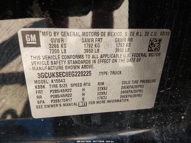 Chevrolet Silverado 1500 Ltz 2014 3GCUKSEC8EG220225 Image 9