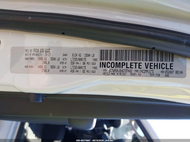 RAM 3500 Chassis Tradesman/slt 2017 3C7WRSAJ5HG737482 Image 9