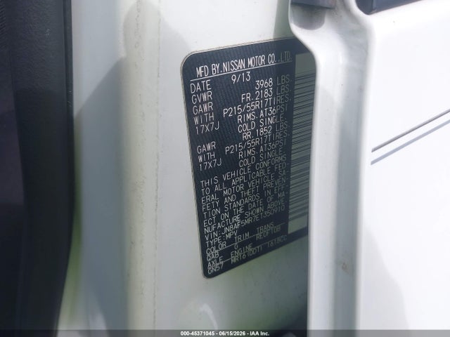 Продаж на аукціоні авто 2014 Nissan Juke S, vin: JN8AF5MR7ET350910, номер лоту: 45371045
