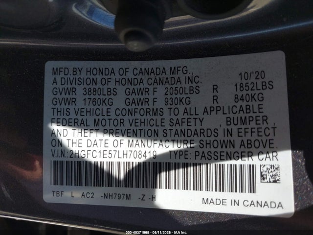 2HGFC1E57LH708419 Honda CIVIC SI SEDAN