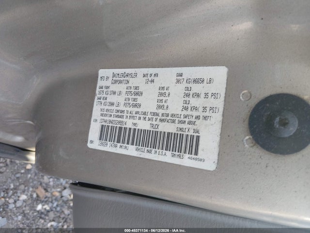 45371134 :رقم المزاد ، 1D7HA18N65S209914 vin ، 2005 Dodge Ram 1500 Slt/laramie مزاد بيع