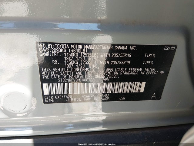 Toyota Rav4 Xle Premium 2021 2T3C1RFV3MC088109 Image 9