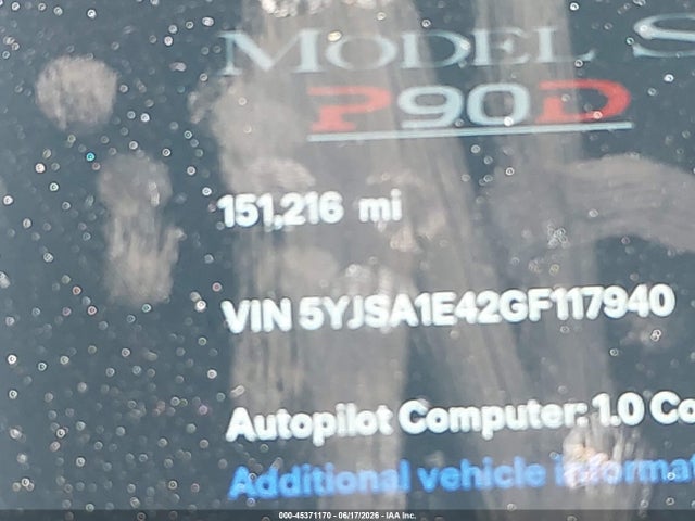 Tesla Model S 90d/p100d/p85d/p90d 2016 5YJSA1E42GF117940 Image 14