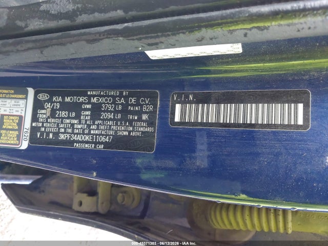 KIA FORTE S 2019 3KPF34AD0KE110647 Image 9