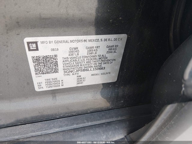 Chevrolet Trax Awd Lt 2020 3GNCJPSB6LL150663 Image 9