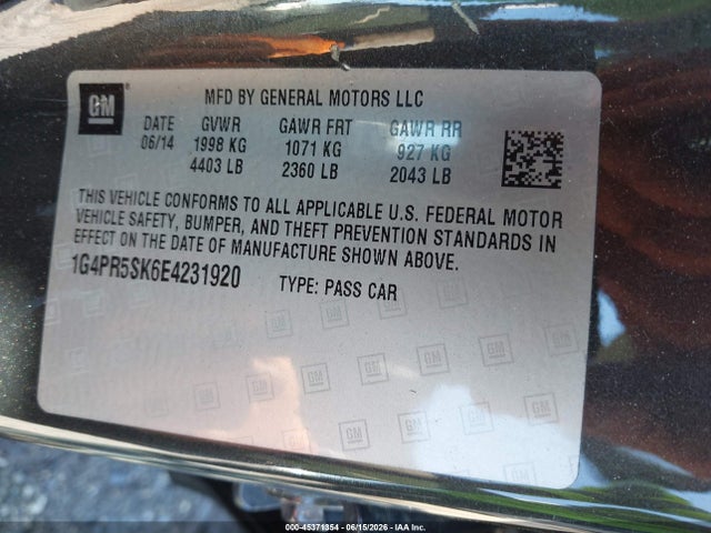 Buick Verano Convenience Group 2014 1G4PR5SK6E4231920 Image 9