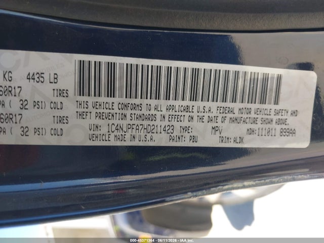 1C4NJPFA7HD211423 Jeep Patriot High Altitude Fwd