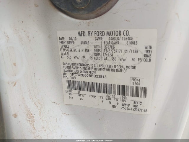 Aukcja sprzedaży 2011 Ford Super Duty F-250 Srw Xl, vin: 1FT7X2B60BEB23813, numer aukcji: 45371371