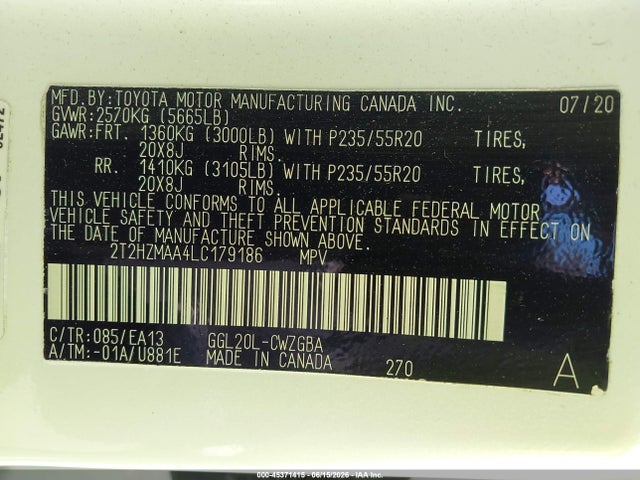 Lexus RX 350 2020 2T2HZMAA4LC179186 Image 9