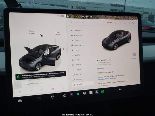 2023 Tesla Model Y Awd/long Range Dual Motor All-wheel Drive მანქანა იყიდება აუქციონზე, vin: 7SAYGDEE3PA091710, აუქციონის ნომერი: 45371416