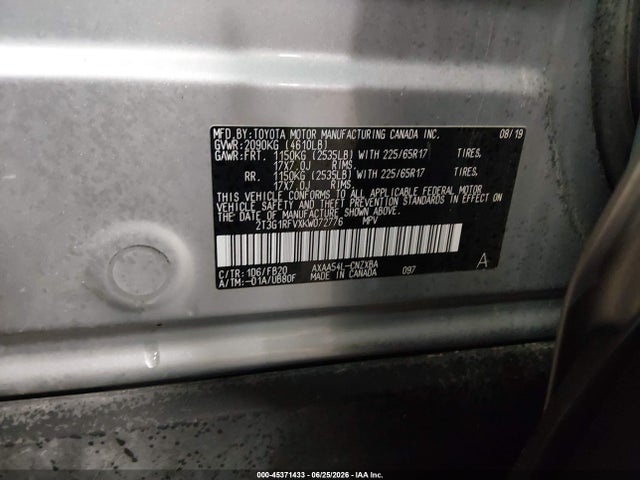 2019 Toyota Rav4 Le მანქანა იყიდება აუქციონზე, vin: 2T3G1RFVXKW072776, აუქციონის ნომერი: 45371433