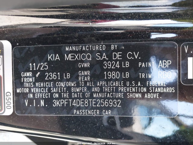 KIA K4 Lxs 2026 3KPFT4DE8TE256932 Image 9