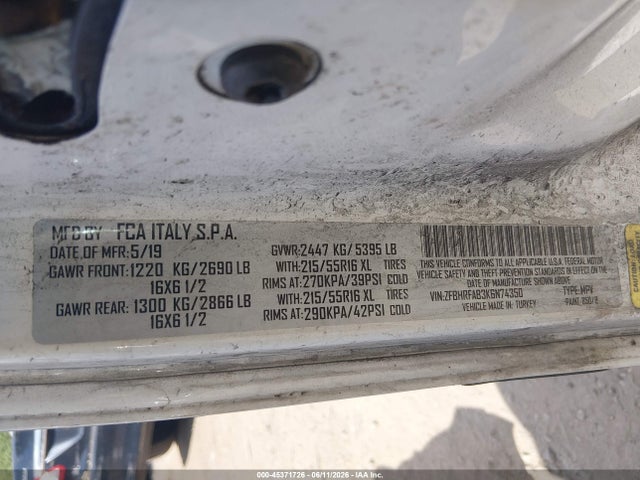 Aukcja sprzedaży 2019 Ram Promaster City Tradesman, vin: ZFBHRFAB3K6N74350, numer aukcji: 45371726