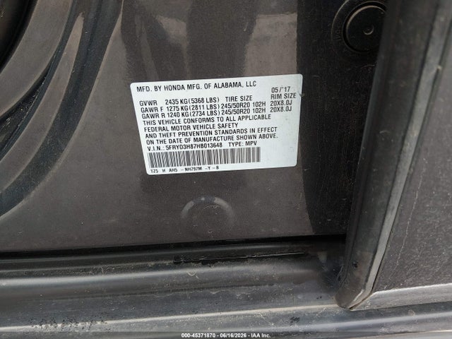 Продаж на аукціоні авто 2017 Acura Mdx Advance Package, vin: 5FRYD3H87HB013648, номер лоту: 45371870