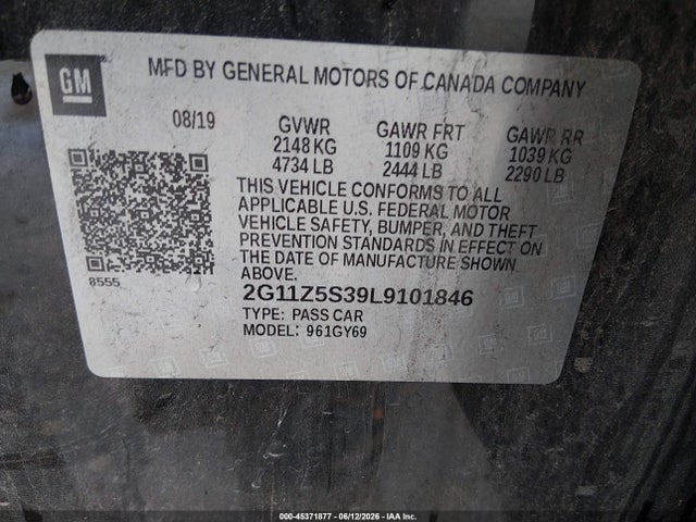 2G11Z5S39L9101846 Chevrolet Impala Fwd Lt
