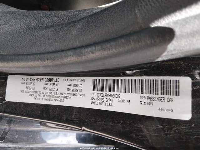 Продажа на аукционе авто 2015 Chrysler 200 Limited, vin: 1C3CCCAB6FN596883, номер лота: 45371891