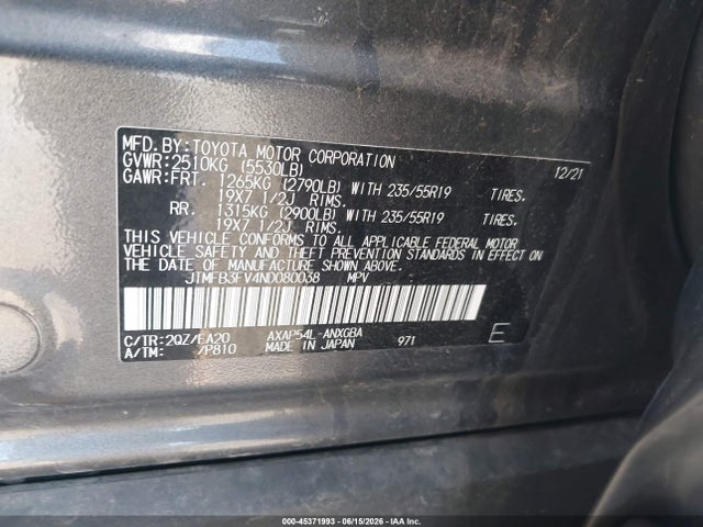 JTMFB3FV4ND080038 Toyota Rav4 Prime Xse
