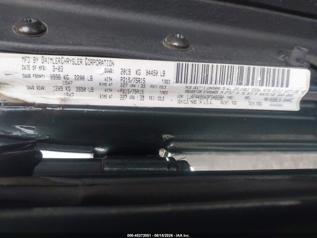 Aukcja sprzedaży 2003 Jeep Wrangler Sport, vin: 1J4FA49S43P348280, numer aukcji: 45372051