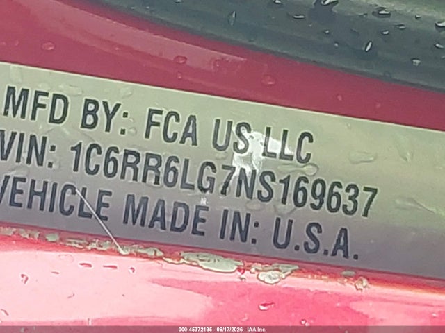 1C6RR6LG7NS169637 RAM 1500 Classic Slt 4x2 5&#039;7 Box