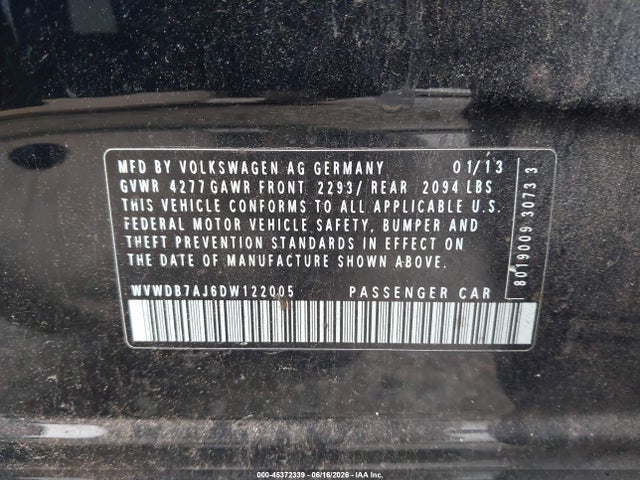 Продажа на аукционе авто 2013 Volkswagen Golf 2.5l 4-door, vin: WVWDB7AJ6DW122005, номер лота: 45372339