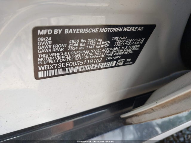 Продажа на аукционе авто 2025 Bmw X1 Xdrive28i, vin: WBX73EF00S5118102, номер лота: 45372514