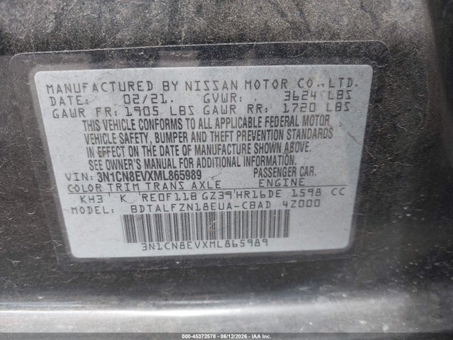 Nissan Versa Sv Xtronic Cvt 2021 3N1CN8EVXML865989 Image 9