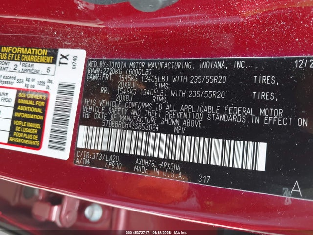 Toyota Highlander Hybrid Platinum 2025 5TDEBRCH4SS653064 Image 9