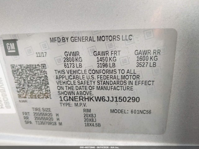Chevrolet Traverse 3lt 2018 1GNERHKW6JJ150290 Image 9