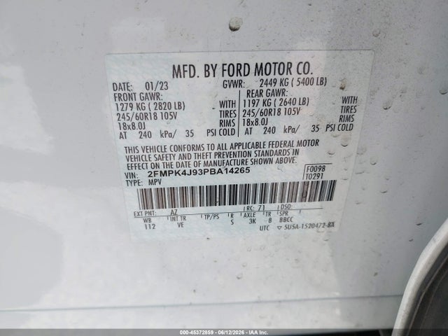 Ford EDGE SEL 2023 2FMPK4J93PBA14265 Image 9