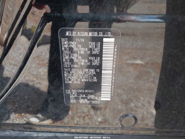 JN8AY2NC0L9618211 Nissan Armada Sv 4wd