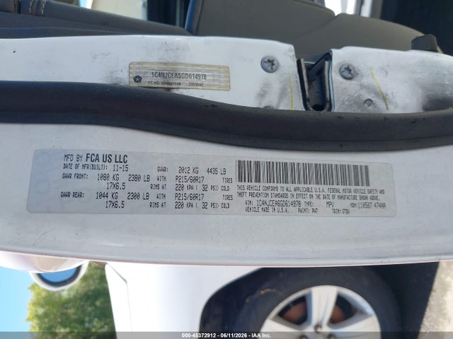 Jeep Compass Latitude 2016 1C4NJCEA6GD614978 Image 9