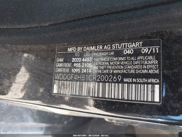 Продаж на аукціоні авто 2012 Mercedes-benz C 250 Sport, vin: WDDGF4HB1CR200269, номер лоту: 45372991
