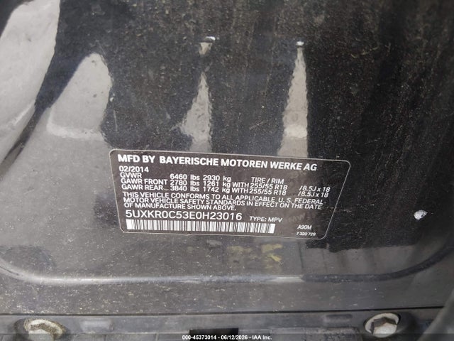 Продажа на аукционе авто 2014 Bmw X5 Xdrive35i, vin: 5UXKR0C53E0H23016, номер лота: 45373014