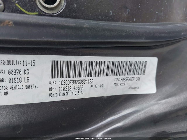 Продаж на аукціоні авто 2016 Dodge Dart Sxt, vin: 1C3CDFBB7GD624162, номер лоту: 45373016