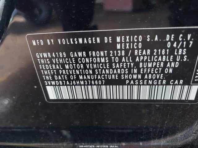 3VWDB7AJ6HM376607 Volkswagen Jetta 1.4t Se