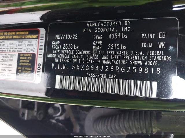 5XXG64J26RG259818 KIA K5 Gt-line