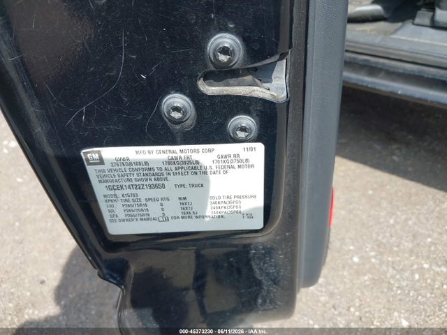 Продаж на аукціоні авто 2002 Chevrolet Silverado 1500 Ls, vin: 1GCEK14T22Z193650, номер лоту: 45373230