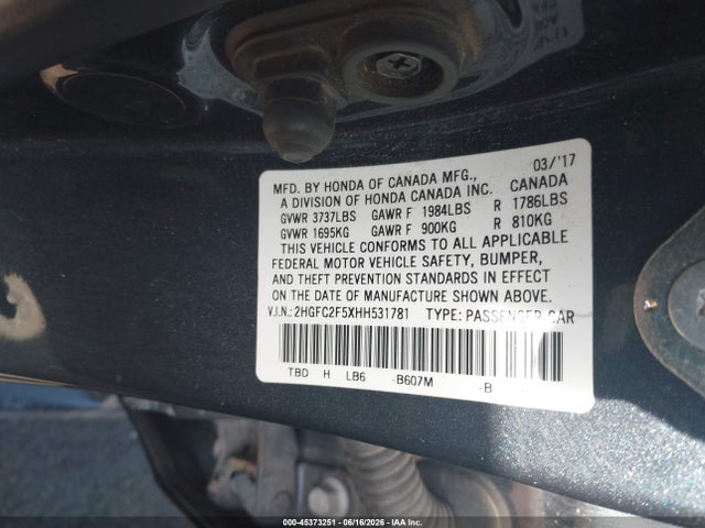 2HGFC2F5XHH531781 Honda Civic Lx