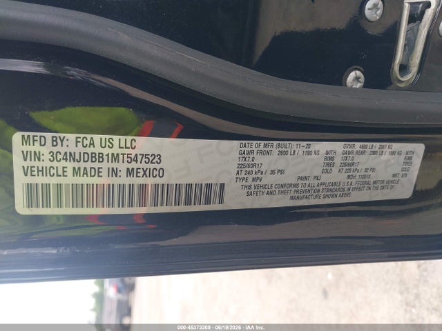 3C4NJDBB1MT547523 Jeep Compass Latitude 4x4