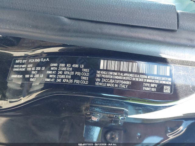 Aukcja sprzedaży 2015 Jeep Renegade Sport, vin: ZACCJBAT0FPB44861, numer aukcji: 45373323