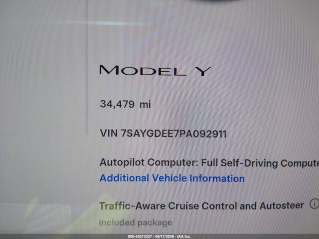 Tesla Model Y 2023 7SAYGDEE7PA092911 Image 14
