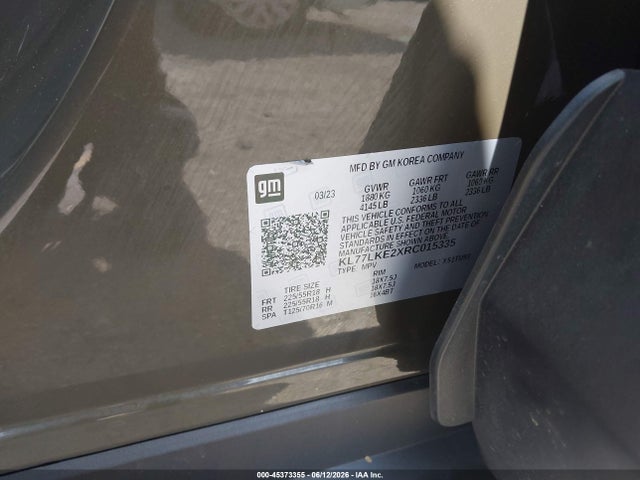 Auction sale of the 2024 Chevrolet Trax Fwd Activ, vin: KL77LKE2XRC015335, lot number: 45373355
