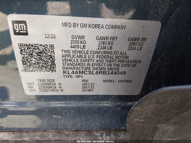 Aukcja sprzedaży 2024 Buick Encore Gx Preferred Awd, vin: KL4AMCSL6RB144049, numer aukcji: 45373384