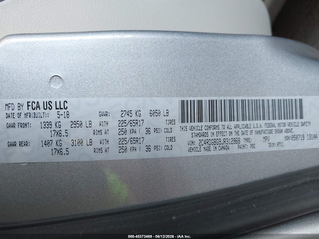 Dodge Grand Caravan Se 2018 2C4RDGBG9JR312968 Image 9