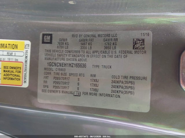 1GCNCNEH1HZ165636 Chevrolet Silverado 1500 Work Truck