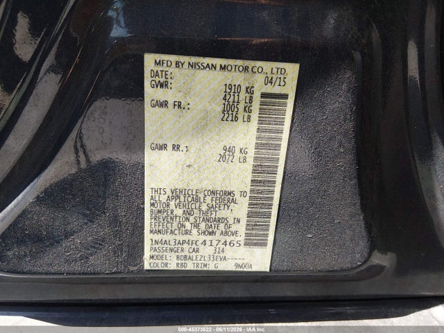 Aukcja sprzedaży 2015 Nissan Altima 2.5 S, vin: 1N4AL3AP4FC417465, numer aukcji: 45373522